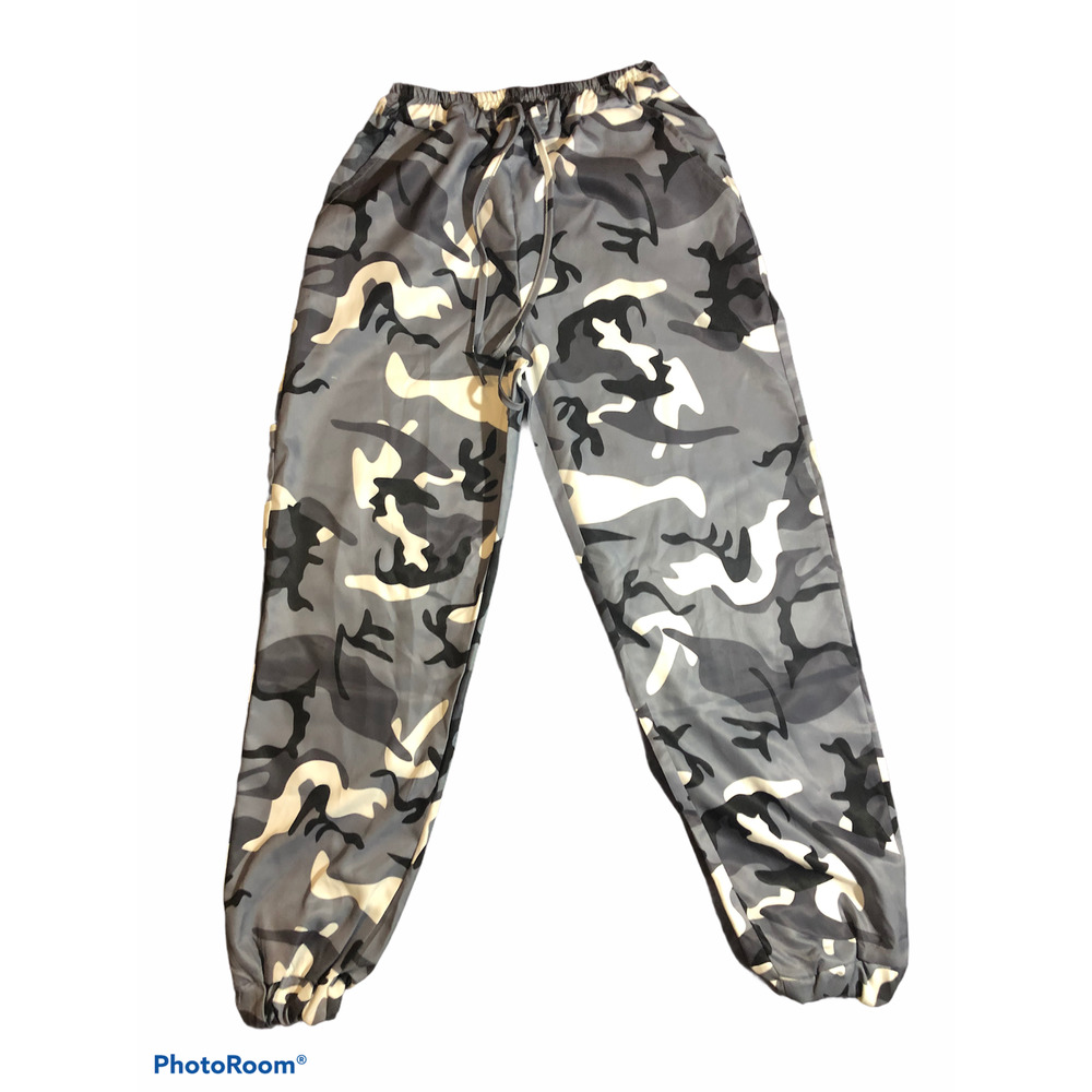 Camouflage Joggers Gray White Size Small, Camo